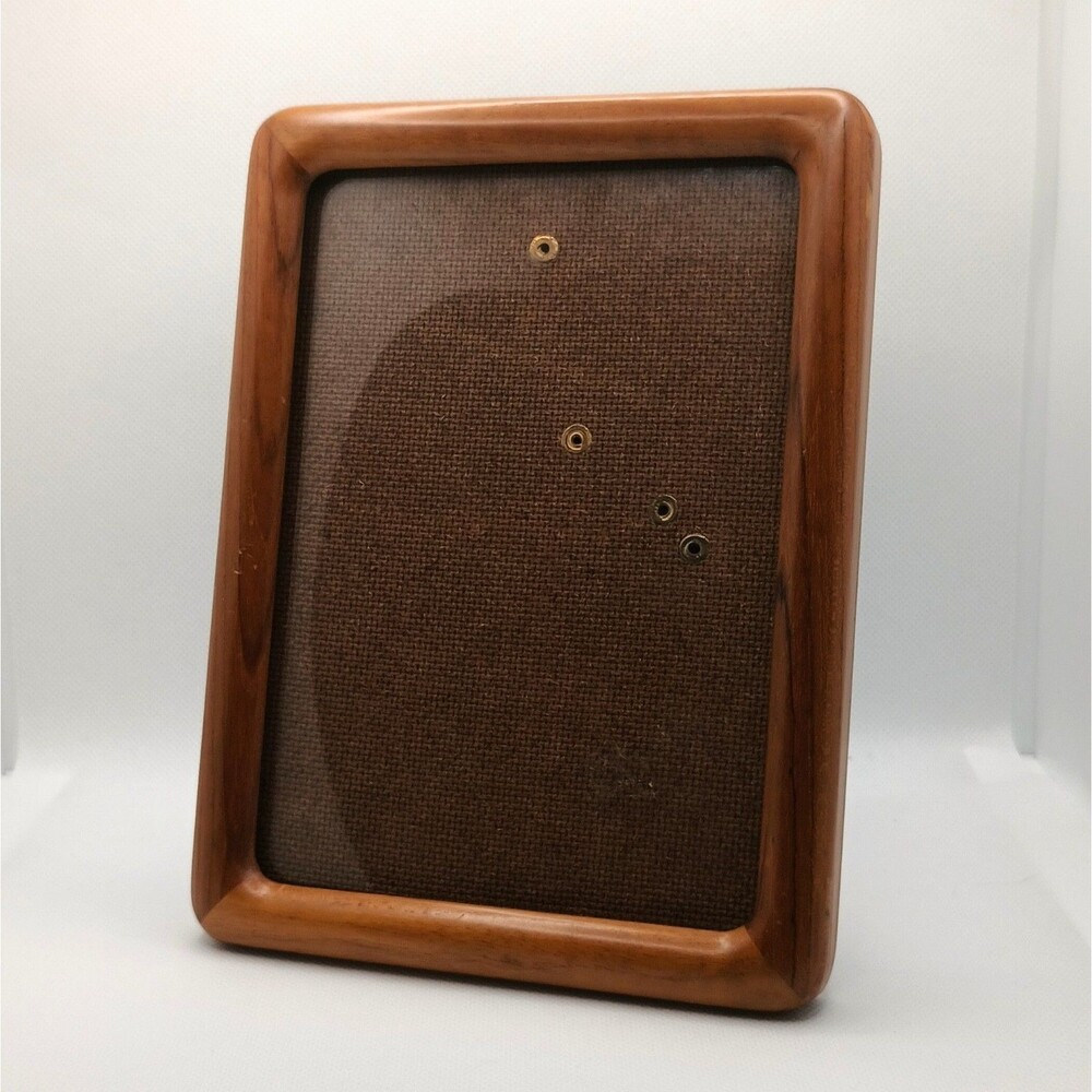 Vintage MCM Teak Wood Picture Frames Rounded Edge 5 X 7 Thailand Fetco 7263